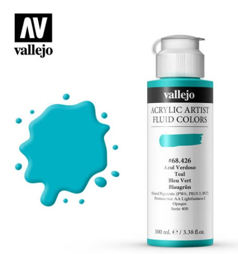Teal Vellejo Acrylic Artist Fluid Color