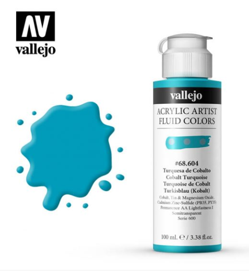 Cobalt Turquoise Vellejo Acrylic Artist Fluid Color