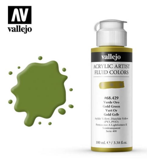 Gold Green Vellejo Acrylic Artist Fluid Color