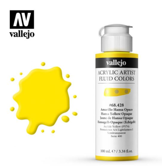 Hansa Yellow Opaque Vellejo Acrylic Artist Fluid Color