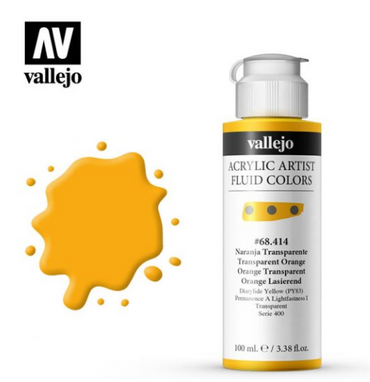 Transparent Orange Vellejo Acrylic Artist Fluid Color