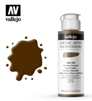 Raw Umber Vallejo Acrylic Artist Fluid Color