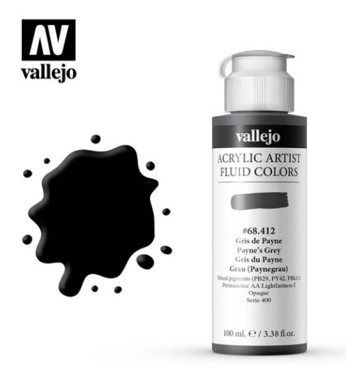 Payne’s Grey Vallejo Acrylic Artist Fluid Color