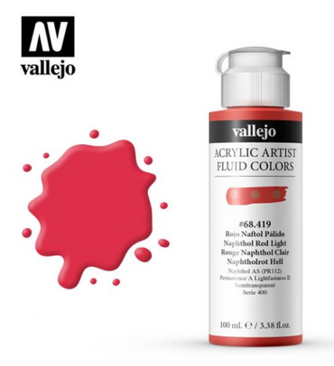 Naphthol Red Light Vellejo Acrylic Artist Fluid Color