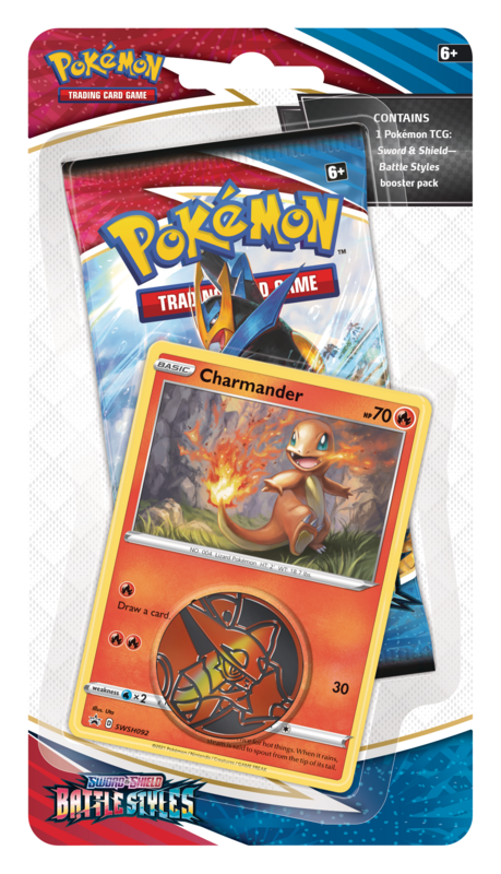 Pokemon SW&SH5 Battle Styles Booster Pack, Coin, and Charmander Promo