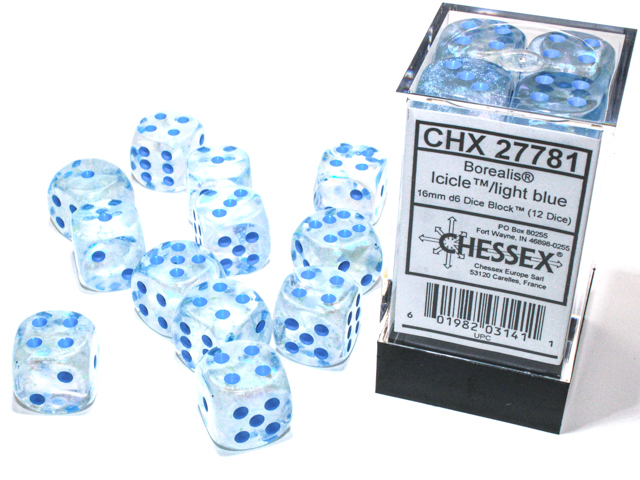 Chessex Borealis D6 12pack Dice