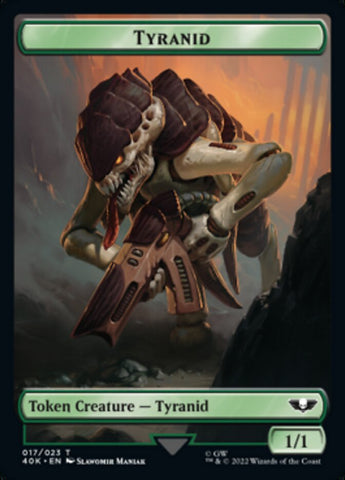 Tyranid (017) // Tyranid Warrior Double-Sided Token (Surge Foil) [Warhammer 40,000 Tokens]