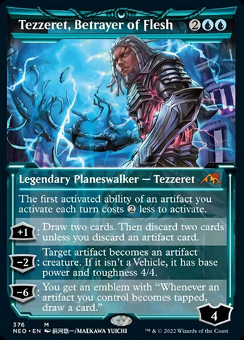 Tezzeret, Betrayer of Flesh (Showcase) (Foil Etched) [Kamigawa: Neon Dynasty]