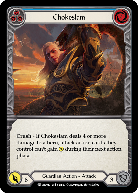 Chokeslam (Blue) [CRU037] (Crucible of War)  1st Edition Rainbow Foil