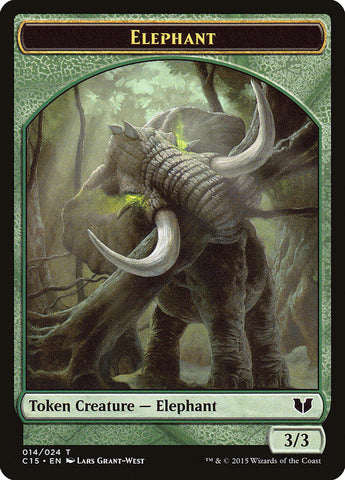 Zombie // Elephant Double-Sided Token [Commander 2015 Tokens]