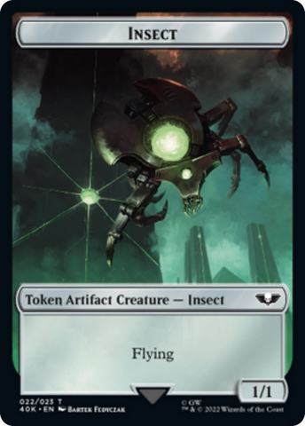 Necron Warrior // Insect Double-Sided Token [Warhammer 40,000 Tokens]