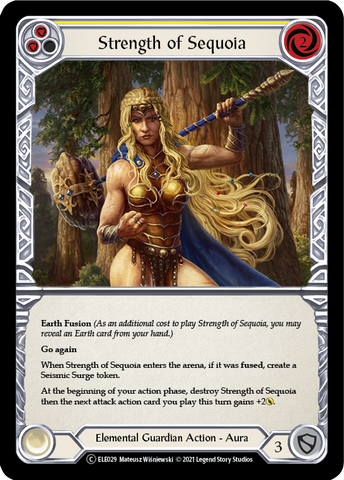 Strength of Sequoia (Yellow) [U-ELE029] (Tales of Aria Unlimited)  Unlimited Rainbow Foil