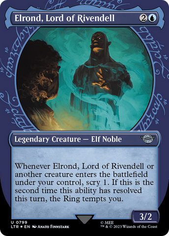 Elrond, Lord of Rivendell (Showcase) (Surge Foil) [The Lord of the Rings: Tales of Middle-Earth]