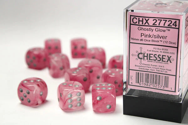 Chessex Ghostly Glow D6 12pack Dice