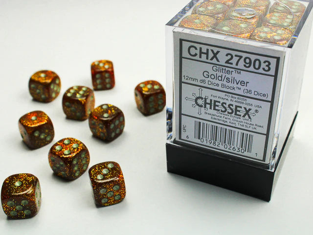 Chessex Glitter D6 36pack Dice