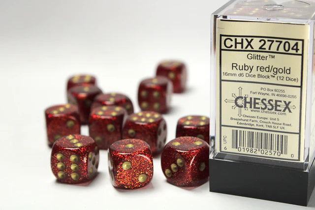 Chessex Glitter D6 12pack Dice