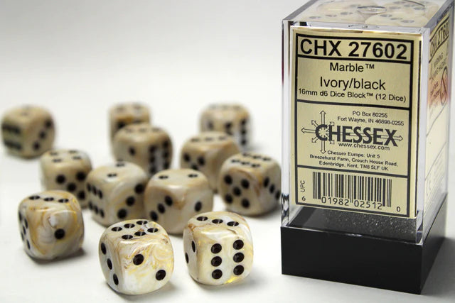 Chessex Marble D6 12pack Dice