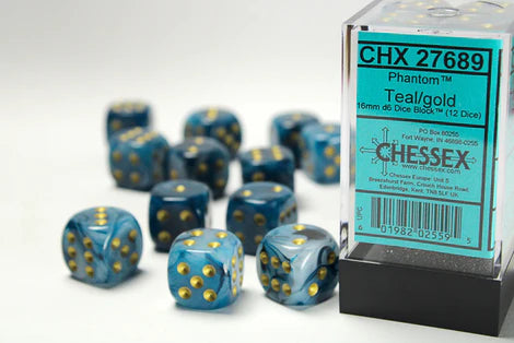 Chessex Phantom D6 12pack Dice