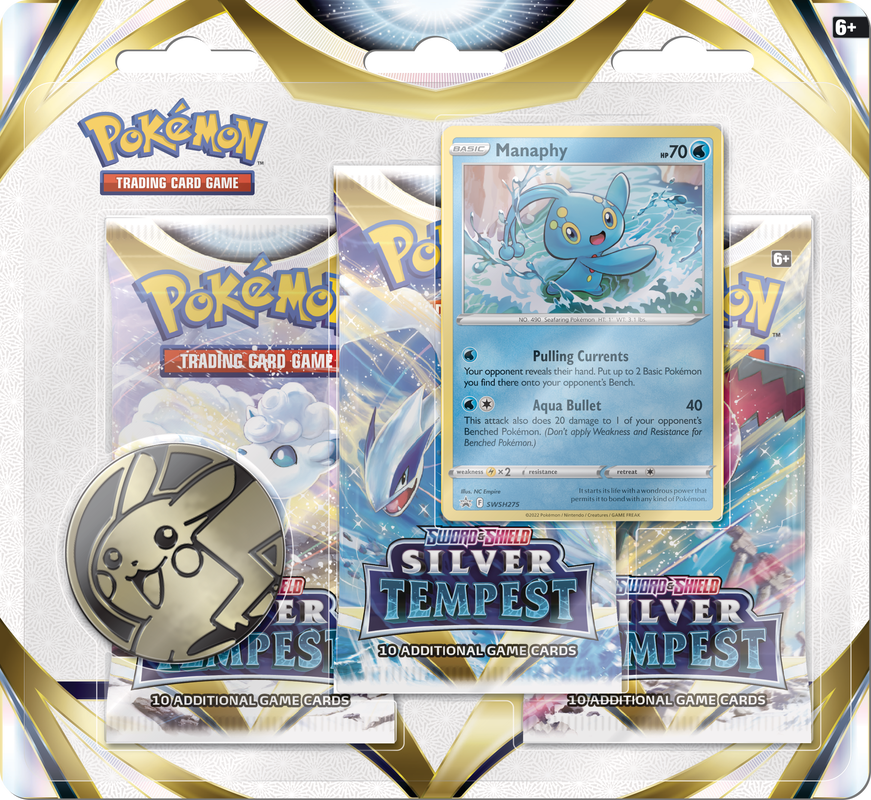 Pokemon Silver Tempest 3-Pack Blister - Manaphy